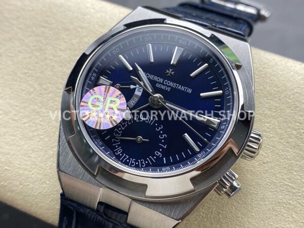 GR Factory Vacheron Constantin Overseas Dual Time 7900V-110A-B334 41mm Stee (2) GR Factory Vacheron Constantin Overseas Dual Time 7900V/110A-B334 41mm Steel Leather Strap Blue Dial