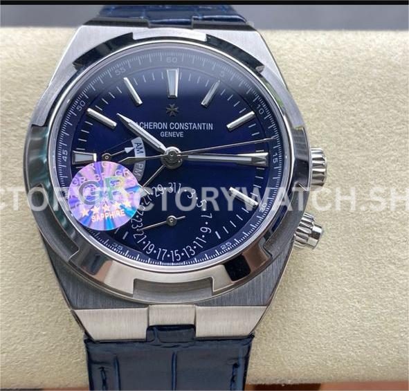 GR Factory Vacheron Constantin Overseas Dual Time 7900V-110A-B334 41mm Stee (4) GR Factory Vacheron Constantin Overseas Dual Time 7900V 110A B334 41mm steel leather strap blue dial replica watch