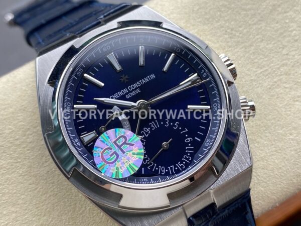 GR Factory Vacheron Constantin Overseas Dual Time 7900V-110A-B334 41mm Stee (9) GR Factory Vacheron Constantin Overseas Dual Time 7900V/110A-B334 41mm Steel Leather Strap Blue Dial