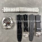 GR Factory Vacheron Constantin Overseas Dual Time 7900V-110A-B546 41mm Ste (4) GR Factory Vacheron Constantin Overseas Dual Time 7900V/110A-B546 41mm Steel Leather Strap Black Dial