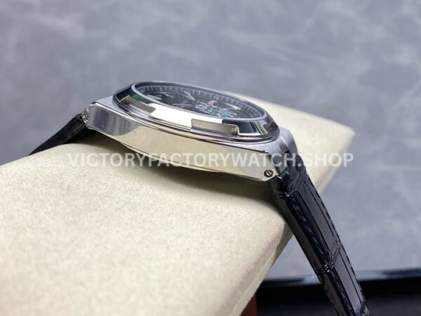 GR Factory Vacheron Constantin Overseas Dual Time 7900V-110A-B546 41mm Ste (6) GR Factory Vacheron Constantin Overseas Dual Time 7900V/110A-B546 41mm Steel Leather Strap Black Dial