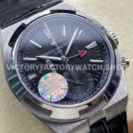 GR Factory Vacheron Constantin Overseas Dual Time 7900V-110A-B546 41mm Ste (7) GR Factory Vacheron Constantin Overseas Dual Time 7900V/110A-B546 41mm Steel Leather Strap Black Dial