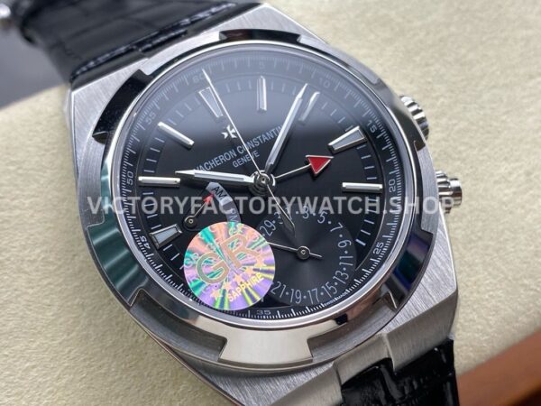 GR Factory Vacheron Constantin Overseas Dual Time 7900V-110A-B546 41mm Ste (7) GR Factory Vacheron Constantin Overseas Dual Time 7900V/110A-B546 41mm Steel Leather Strap Black Dial
