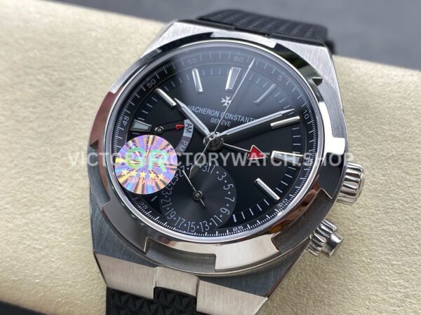 GR Factory Vacheron Constantin Overseas Dual Time 7900V-110A-B546 41mm Stee (4) GR Factory Vacheron Constantin Overseas Dual Time 7900V/110A-B546 41mm Steel Rubber Strap Black Dial