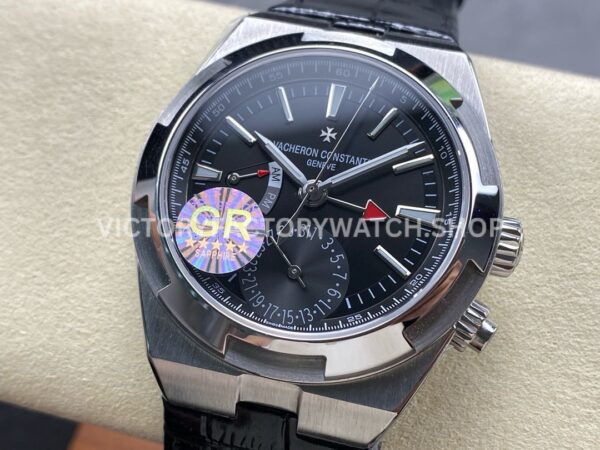 GR Factory Vacheron Constantin Overseas Dual Time 7900V-110A-B546 41mm Steel (1) GR Factory Vacheron Constantin Overseas Dual Time 7900V/110A-B546 41mm Steel Leather Strap Black Dial
