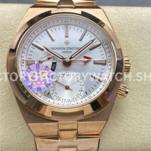 GR Factory Vacheron Constantin Overseas Dual Time 7900V000R-B336 41mm Full Rose Gold Sil (1) GR Factory Vacheron Constantin Overseas Dual Time 7900V 000R B336 41mm full rose gold silver dial replica watch
