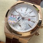 GR Factory Vacheron Constantin Overseas Dual Time 7900V/000R-B336 41mm Rose Gold Leather Strap Silver Dial