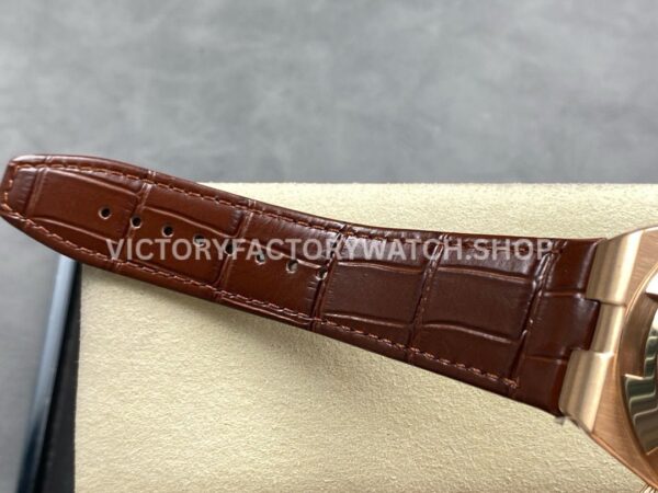 GR Factory Vacheron Constantin Overseas Dual Time 7900V/000R-B336 41mm Rose Gold Leather Strap Silver Dial