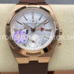 GR Factory Vacheron Constantin Overseas Dual Time 7900V000R-B336 41mm Rose Gold ( (7) GR Factory Vacheron Constantin Overseas Dual Time 7900V 000R B336 41mm rose gold brown rubber strap silver dial replica watch