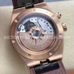 GR Factory Vacheron Constantin Overseas Dual Time 7900V000R-B336 41mm Rose Gold ( (8) GR Factory Vacheron Constantin Overseas Dual Time 7900V/000R-B336 41mm Rose Gold Brown Rubber Strap Silver Dial