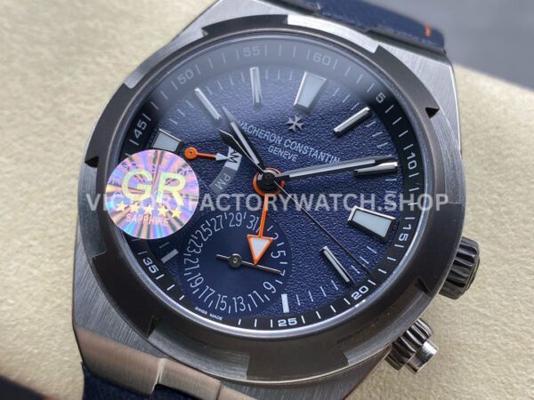 GR Factory Vacheron Constantin Overseas Dual Time 7910V000T-B922 41mm (9) GR Factory Vacheron Constantin Overseas Dual Time 7910V/000T-B922 41mm Titanium Canvas Strap Gray Blue Dial