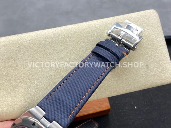 GR Factory Vacheron Constantin Overseas Dual Time 7910V000T-B922 41mm T (1) GR Factory Vacheron Constantin Overseas Dual Time 7910V/000T-B922 41mm Titanium Canvas Strap Gray Blue Dial