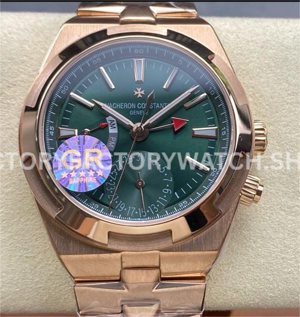 GR Factory Vacheron Constantin Overseas Dual Time 7920V 210R B965 41mm full rose gold green dial replica watch