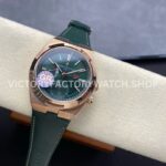 GR Factory Vacheron Constantin Overseas Dual Time 7920V/210R-B965 41mm Rose Gold Leather Strap Green Dial