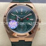 GR Factory Vacheron Constantin Overseas Dual Time 7920V 210R B965 41mm rose gold leather strap green dial replica watch