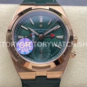 GR Factory Vacheron Constantin Overseas Dual Time 7920V 210R B965 41mm rose gold leather strap green dial replica watch