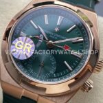 GR Factory Vacheron Constantin Overseas Dual Time 7920V/210R-B965 41mm Rose Gold Leather Strap Green Dial