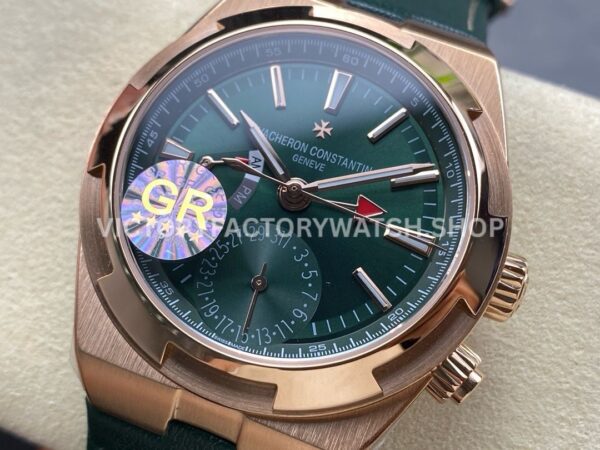 GR Factory Vacheron Constantin Overseas Dual Time 7920V/210R-B965 41mm Rose Gold Leather Strap Green Dial