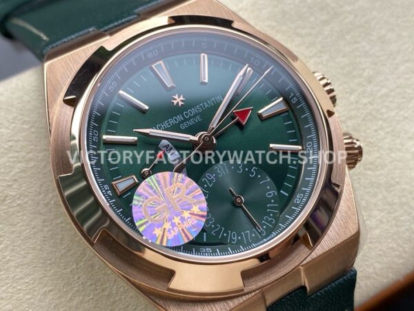 GR Factory Vacheron Constantin Overseas Dual Time 7920V/210R-B965 41mm Rose Gold Leather Strap Green Dial