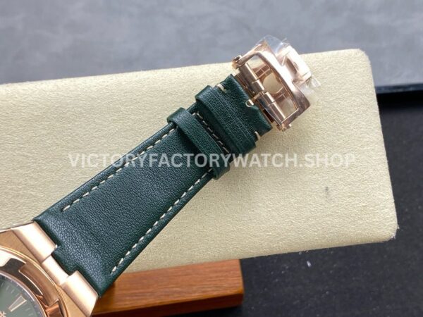 GR Factory Vacheron Constantin Overseas Dual Time 7920V/210R-B965 41mm Rose Gold Leather Strap Green Dial