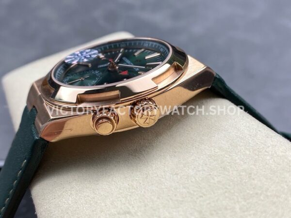 GR Factory Vacheron Constantin Overseas Dual Time 7920V/210R-B965 41mm Rose Gold Leather Strap Green Dial