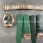 GR Factory Vacheron Constantin Overseas Dual Time 7920V/210R-B965 41mm Rose Gold Rubber Strap Green Dial