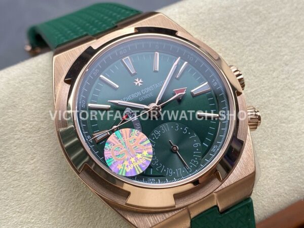 GR Factory Vacheron Constantin Overseas Dual Time 7920V/210R-B965 41mm Rose Gold Rubber Strap Green Dial