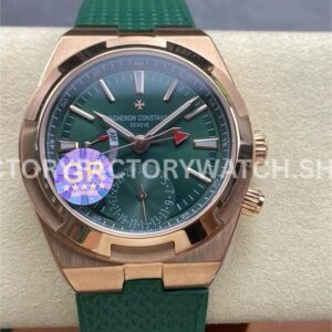 GR Factory Vacheron Constantin Overseas Dual Time 7920V 210R B965 41mm rose gold rubber strap green dial replica watch
