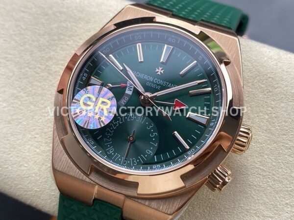 GR Factory Vacheron Constantin Overseas Dual Time 7920V/210R-B965 41mm Rose Gold Rubber Strap Green Dial