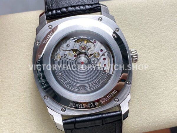 GR Factory Vacheron Constantin Quai de l'Ile 4500S000A-B195 41 (4) GR Factory Vacheron Constantin Quai de l'Ile 4500S/000A-B195 41mm Steel Black Leather Strap Arabic Numerals Silver Dial