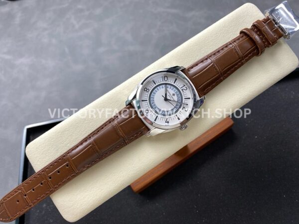 GR Factory Vacheron Constantin Quai de l'Ile 4500S000A-B195 41 (5) GR Factory Vacheron Constantin Quai de l'Ile 4500S/000A-B195 41mm Steel Brown Leather Strap Arabic Numerals Silver Dial