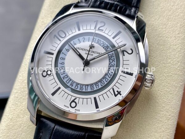 GR Factory Vacheron Constantin Quai de l'Ile 4500S000A-B195 41 (6) GR Factory Vacheron Constantin Quai de l'Ile 4500S/000A-B195 41mm Steel Black Leather Strap Arabic Numerals Silver Dial