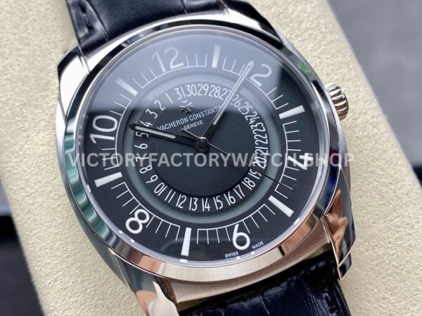 GR Factory Vacheron Constantin Quai de l'Ile 4500S000A-B196 41mm Stee (3) GR Factory Vacheron Constantin Quai de l'Ile 4500S/000A-B196 41mm Steel Leather Strap Arabic Numerals Black Dial