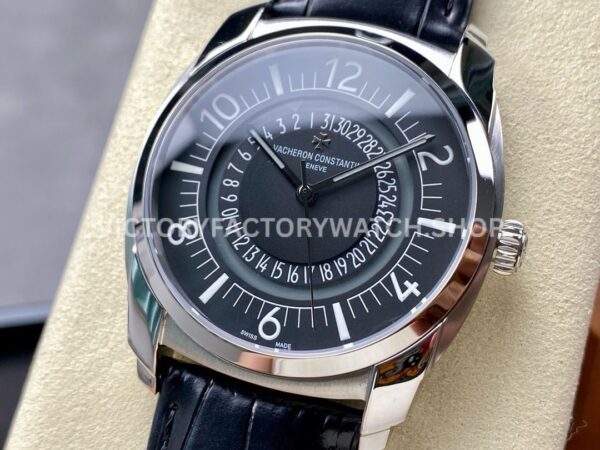 GR Factory Vacheron Constantin Quai de l'Ile 4500S000A-B196 41mm Stee (8) GR Factory Vacheron Constantin Quai de l'Ile 4500S/000A-B196 41mm Steel Leather Strap Arabic Numerals Black Dial