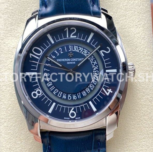 GR Factory Vacheron Constantin Quai de l'Ile 4500S000A-B364 41mm Steel (6) GR Factory Vacheron Constantin Quai de l’Ile 4500S 000A B364 41mm steel leather strap Arabic numerals blue dial replica watch