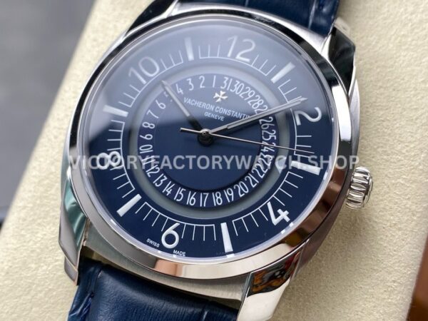 GR Factory Vacheron Constantin Quai de l'Ile 4500S000A-B364 41mm Steel (8) GR Factory Vacheron Constantin Quai de l'Ile 4500S/000A-B364 41mm Steel Leather Strap Arabic Numerals Blue Dial