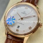 GT Factory Omega De Ville Co-Axial 434.53.40.20.02.001 40mm Rose Gold Leather St (1) GT Factory Omega De Ville Co-Axial 434.53.40.20.02.001 40mm Rose Gold Leather Strap Rose Gold Point Roman Number Silver Pupil Dial