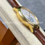 GT Factory Omega De Ville Co-Axial 434.53.40.20.02.002 40mm Yellow Gold Leather Strap Gold Point Roman Number Silver Pupil Dial