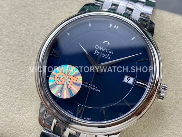 GT Factory Omega De Ville Prestige 424.10.37.20.03.001 39.5mm Full Steel Roman Number Blue Dial (5) GT Factory Omega De Ville Prestige 424.10.37.20.03.001 39.5mm Full Steel Roman Number Blue Dial