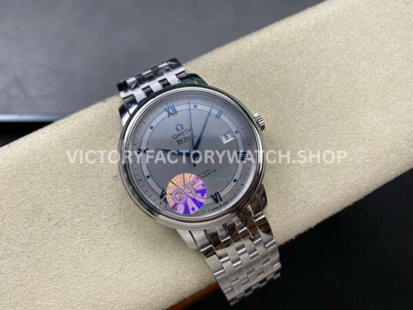 GT Factory Omega De Ville Prestige 424.10.40.20.02.001 39.5mm Full Steel Blue Roman Number Silver Dial (7) GT Factory Omega De Ville Prestige 424.10.40.20.02.001 39.5mm Full Steel Blue Roman Number Silver Dial