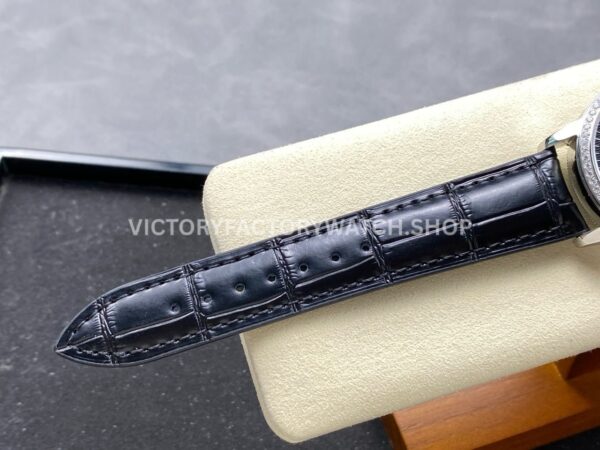 KM Factory Vacheron Constantin Patrimony 47200000G-9019 40mm White Gold Leather Strap Diamond Bezel Black ( (5) KM Factory Vacheron Constantin Patrimony 47200/000G-9019 40mm White Gold Leather Strap Diamond Bezel Black Dial