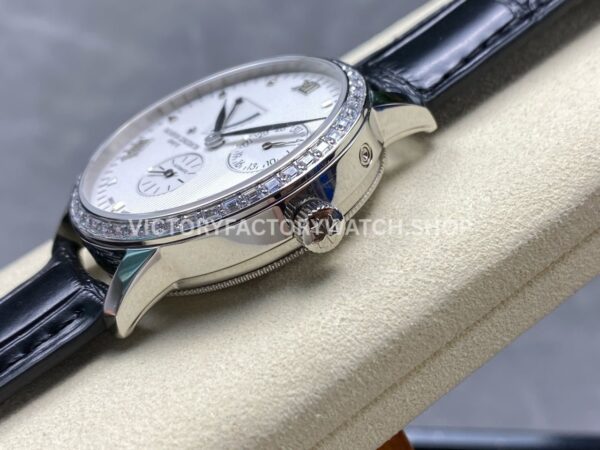 KM Factory Vacheron Constantin Patrimony 47200000G-9019 40mm White Gold Leather Strap Diamond Bezel White ( KM Factory Vacheron Constantin Patrimony 47200/000G-9019 40mm White Gold Leather Strap Diamond Bezel White Dial
