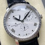 KM Factory Vacheron Constantin Patrimony 47200000G-9019 40mm White Gold Leather Strap Diamond Bezel White ( (8) KM Factory Vacheron Constantin Patrimony 47200/000G-9019 40mm White Gold Leather Strap Diamond Bezel White Dial