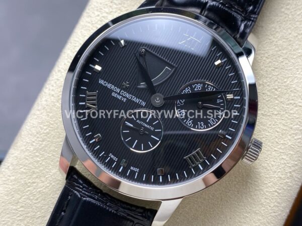 KM Factory Vacheron Constantin Patrimony 47200000G-9019 White Gold Black Dial (3) KM Factory Vacheron Constantin Patrimony 47200/000G-9019 40mm White Gold Leather Strap Black Dial