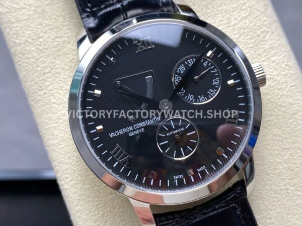 KM Factory Vacheron Constantin Patrimony 47200000G-9019 White Gold Black Dial (8) KM Factory Vacheron Constantin Patrimony 47200/000G-9019 40mm White Gold Leather Strap Black Dial