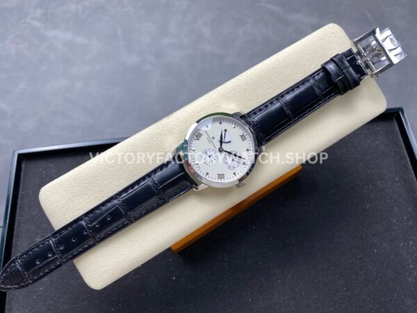KM Factory Vacheron Constantin Patrimony 47200000G-9019 White Gold White Dial (1) KM Factory Vacheron Constantin Patrimony 47200/000G-9019 White Gold Leather Strap White Dial