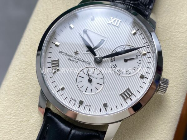 KM Factory Vacheron Constantin Patrimony 47200000G-9019 White Gold White Dial (10) KM Factory Vacheron Constantin Patrimony 47200/000G-9019 White Gold Leather Strap White Dial