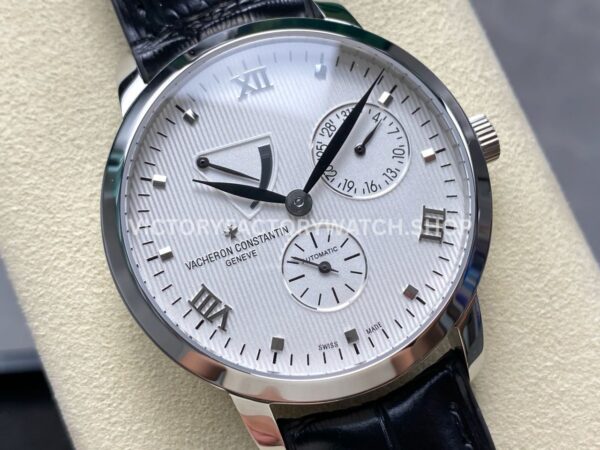 KM Factory Vacheron Constantin Patrimony 47200000G-9019 White Gold White Dial (11) KM Factory Vacheron Constantin Patrimony 47200/000G-9019 White Gold Leather Strap White Dial