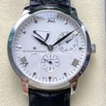 KM Factory Vacheron Constantin Patrimony 47200000G-9019 White Gold White Dial (17) KM Factory Vacheron Constantin Patrimony 47200 000J 9018 40mm rose gold leather strap black dial replica watch