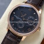 KM Factory Vacheron Constantin Patrimony 47200000J-9018 40mm Rose Gold Leather Strap Diamond Bezel Black Di ( (5) KM Factory Vacheron Constantin Patrimony 47200000J-9018 40mm Rose Gold Leather Strap Diamond Bezel Black Dial